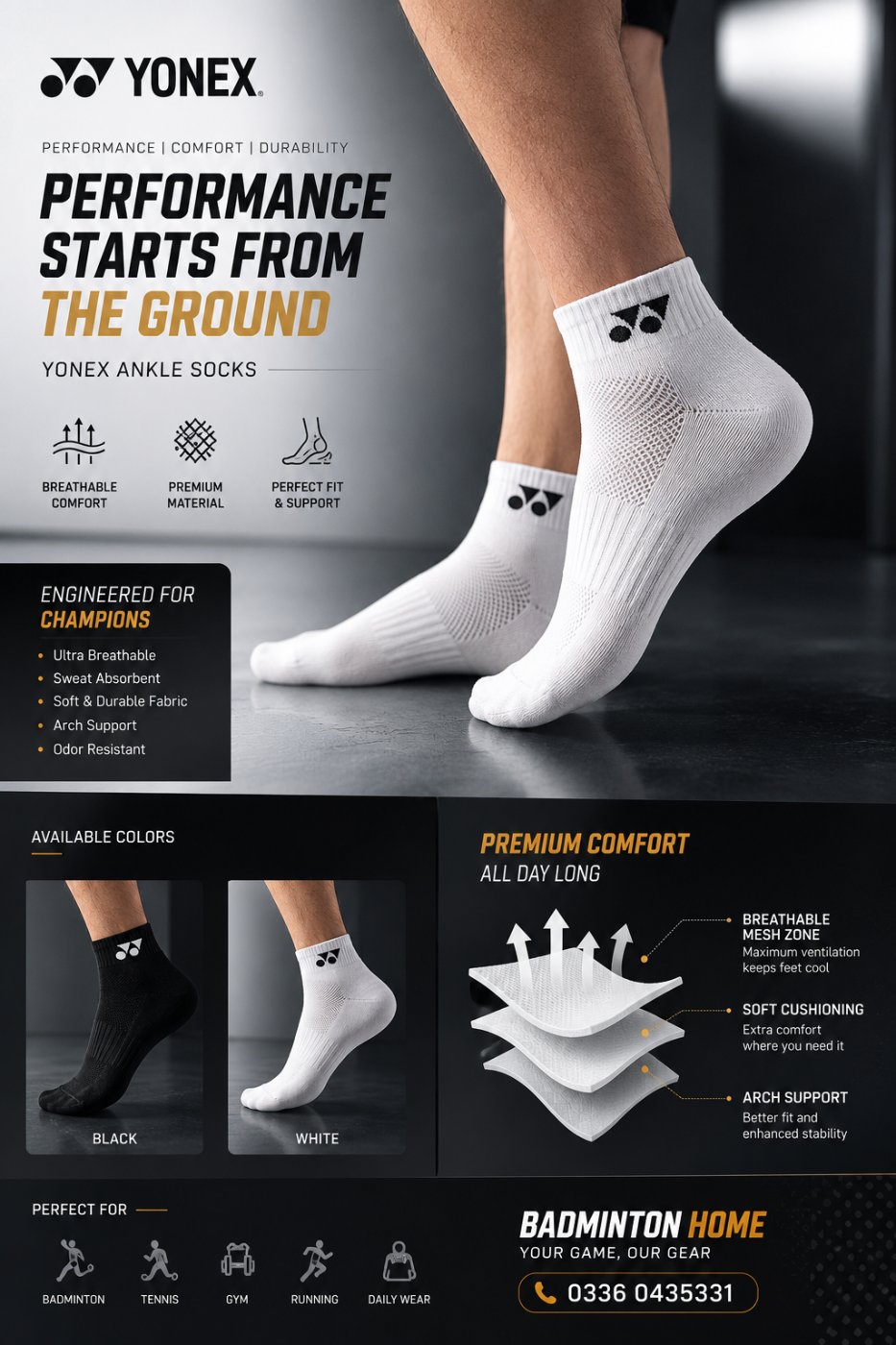 YONEX BADMINTON SOCKS